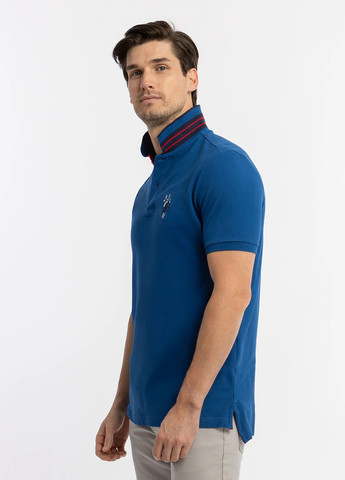 Синяя футболка-поло для мужчин U.S. Polo Assn. однотонная