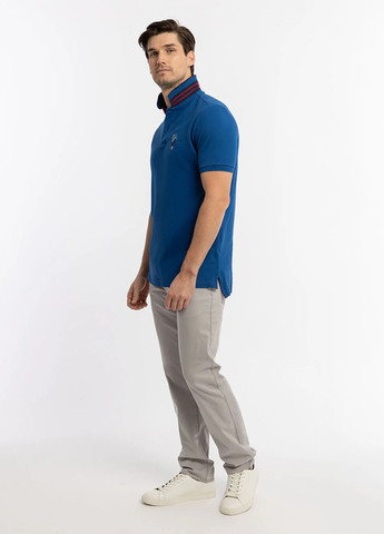 Синяя футболка-поло для мужчин U.S. Polo Assn. однотонная
