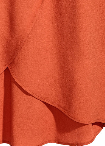 Оранжевая кэжуал однотонная юбка H&M миди