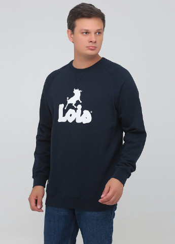 Свитшот Lois - Прямой крой рисунок темно-синий кэжуал хлопок - (253695032)