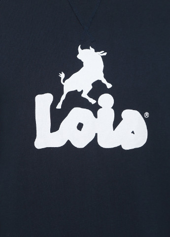 Свитшот Lois - Прямой крой рисунок темно-синий кэжуал хлопок - (253695032)