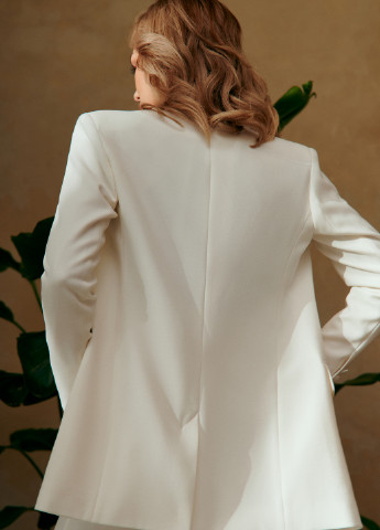 Молочный женский стильный пиджак молочного оттенка Gepur однотонный - демисезонный