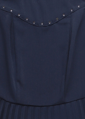 Темно-синя кежуал сукня кльош, плісована MINT&BERRY однотонна