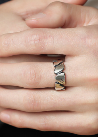 Регулируемое кольцо A&Bros серебряное металл