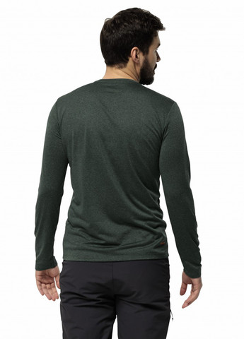 Лонгслів Jack Wolfskin SKY THERMAL L/S M напис сіро-зелений спортивні, кежуали поліестер, трикотаж