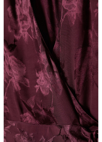 Бордовое коктейльное платье H&M однотонное