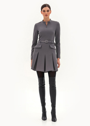 Платье-комбинезон BGL комбинезон-шорты однотонный серый деловой, кэжуал вискоза