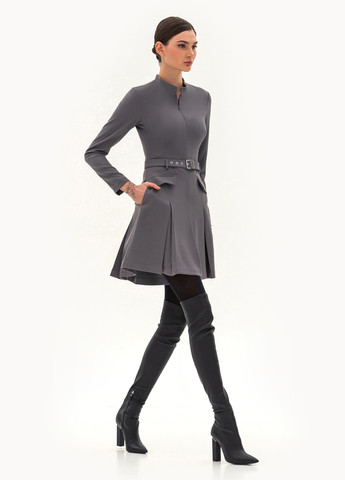 Платье-комбинезон BGL комбинезон-шорты однотонный серый деловой, кэжуал вискоза