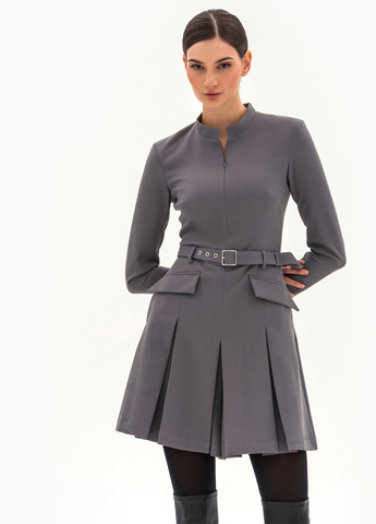 Платье-комбинезон BGL комбинезон-шорты однотонный серый деловой, кэжуал вискоза