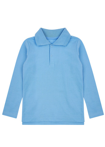 Голубой детская футболка-поло для мальчика Ляля однотонная