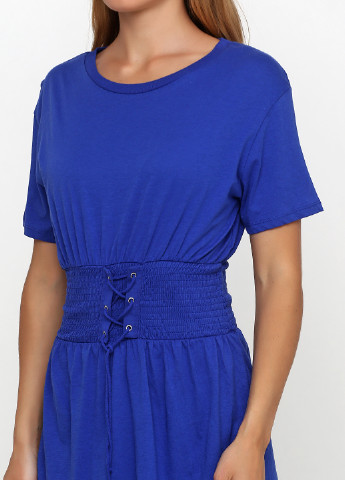 Синя кежуал сукня кльош H&M однотонна