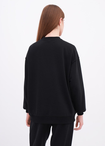 Чорний світшот EQUILIBRI однотонний тиснення (346898634)