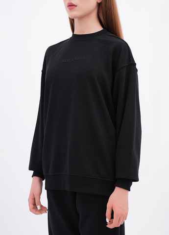 Чорний світшот EQUILIBRI однотонний тиснення (346898634)