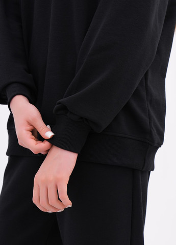 Чорний світшот EQUILIBRI однотонний тиснення (346898634)