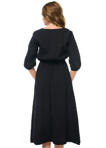Черное кэжуал платье GENEVIE однотонное