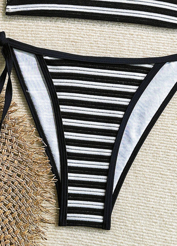 Чорно-білий літній купальник (топ, трусики) топ, роздільний SHEIN