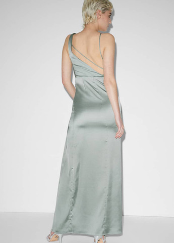 Сіро-зелена вечірня сукня сукня-комбінація C&A однотонна