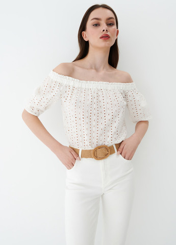 Белая летняя блуза Mohito