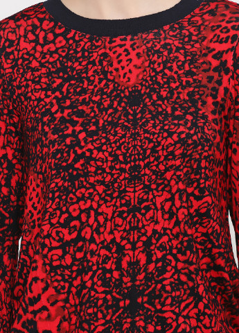 Красный демисезонный кэжуал лонгслив Signature леопардовый