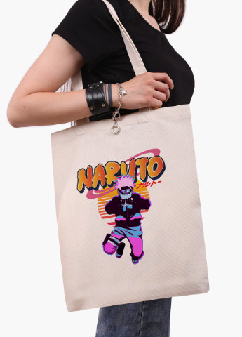 Эко сумка шоппер белая Наруто Узумаки (Naruto Uzumaki) (9227-2629-WT-1) экосумка шопер 41*35 см MobiPrint (215977348)
