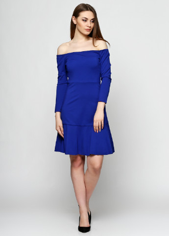 Синее кэжуал платье с длинным рукавом Silvian Heach однотонное