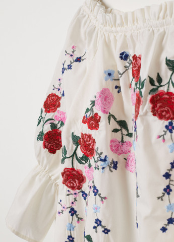 Світло-бежева кежуал сукня кльош H&M з квітковим принтом