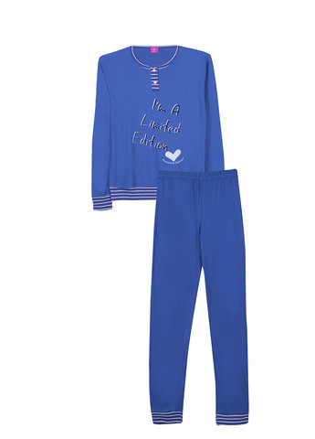 Синяя всесезон пижама (лонгслив, брюки) лонгслив + брюки Nazarenogabrielli