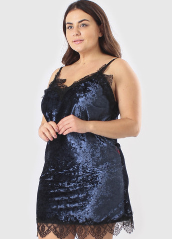 Синий демисезонный комплект (ночная рубашка, халат) Ghazel