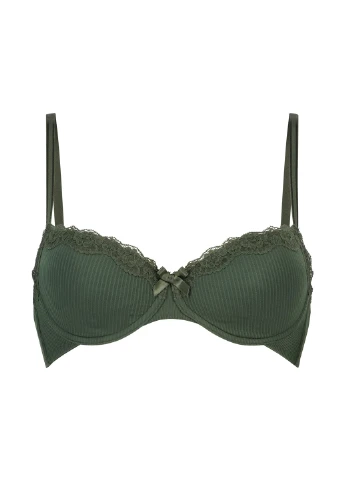Темно-зелений балконет бюстгальтер Hunkemoller з кісточками поліамід