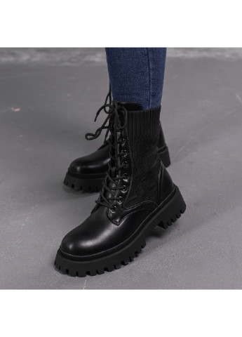 Осенние ботинки женские horseshoe 3368 39 25 см черный Fashion из искусственной кожи