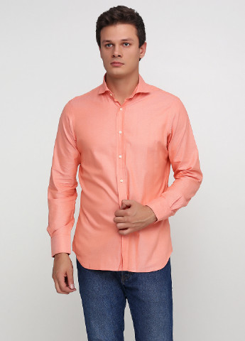 Персиковая кэжуал рубашка меланж Ralph Lauren с длинным рукавом