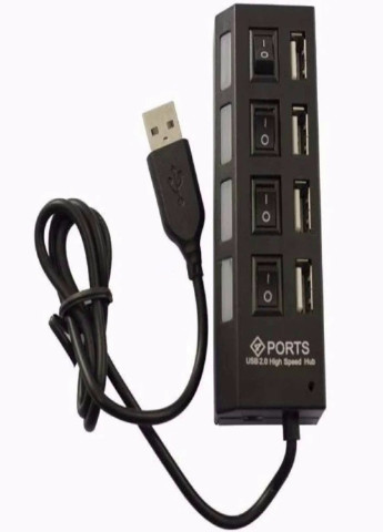 Розгалужувач USB HUB на 4 порта високошвидкісний USB хаб зарядка подовжувач (99103446) Чорний Francesco Marconi (209509640)