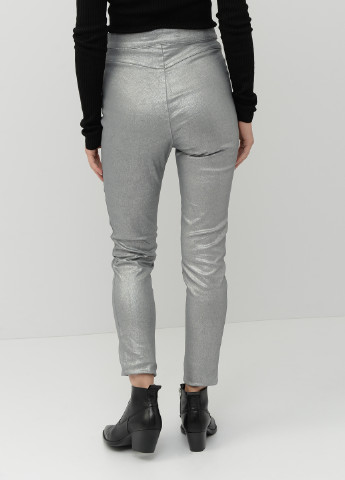 Серебряные кэжуал демисезонные зауженные брюки H&M