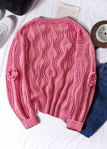 Фуксиновий (колору Фукія) демісезонний джемпер джемпер SHEIN