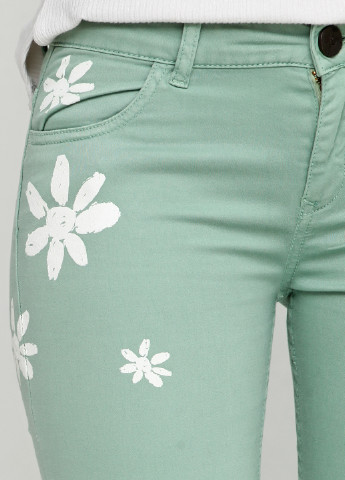Светло-зеленые кэжуал демисезонные зауженные брюки Desigual