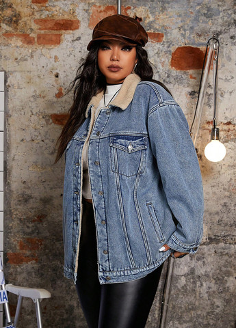 Синяя зимняя куртка SHEIN