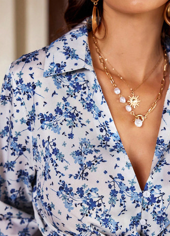 Комбинированная блуза SHEIN