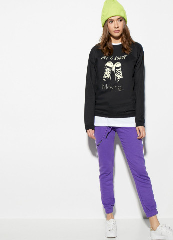 Чорний світшот basic YAPPI (201487554)