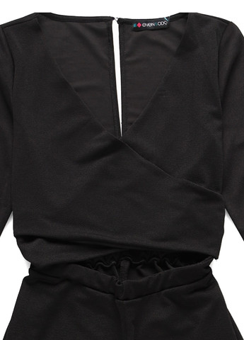 Комбинезон Even&Odd комбинезон-брюки однотонный чёрный кэжуал полиэстер