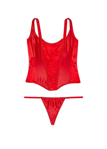 Червоний демісезонний комплект (корсет, труси) Victoria's Secret