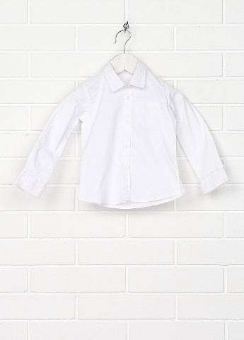Белая классическая рубашка однотонная Silvian Heach с длинным рукавом