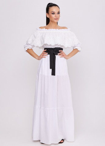 Білий кежуал сукня з відкритими плечима ST-Seventeen однотонна
