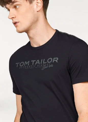 Темно-синя футболка Tom Tailor
