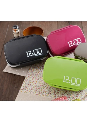 Ланч-бокс 12:00, бордовий 1400 мл, 2 яруси No Brand (253840510)
