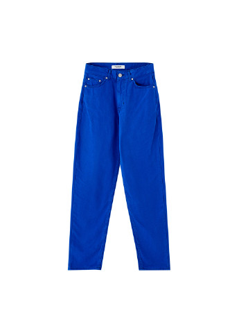 Синие кэжуал демисезонные зауженные брюки Pull & Bear