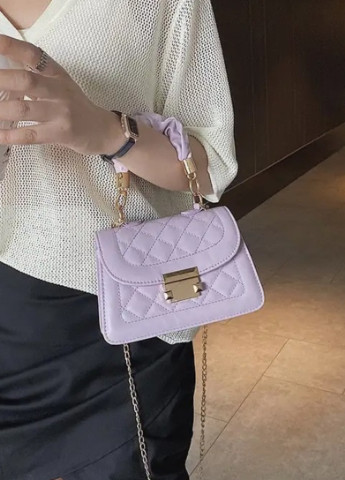 Женская классическая сумочка с ручкой кросс-боди через плечо на цепочке фиолетовая лиловая No Brand (253082227)