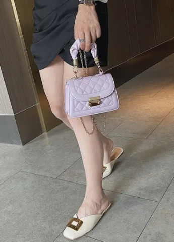 Женская классическая сумочка с ручкой кросс-боди через плечо на цепочке фиолетовая лиловая No Brand (253082227)