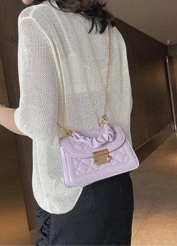 Женская классическая сумочка с ручкой кросс-боди через плечо на цепочке фиолетовая лиловая No Brand (253082227)