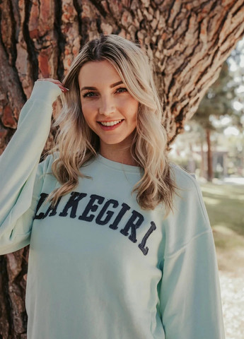 М'ятний світшот Lakegirl напис аплікація (310228965)