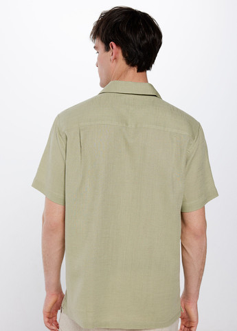 Светло-зеленая кэжуал рубашка однотонная Springfield